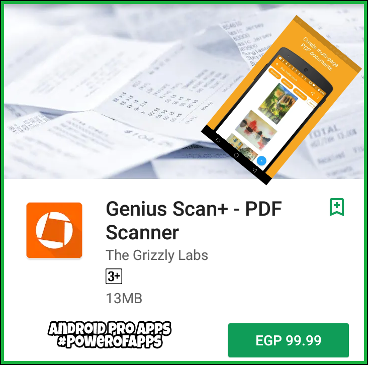 Genius Scan+ PDF Scanner v4.5.0 APK تحميل تطبيق سكانر العبقرى
