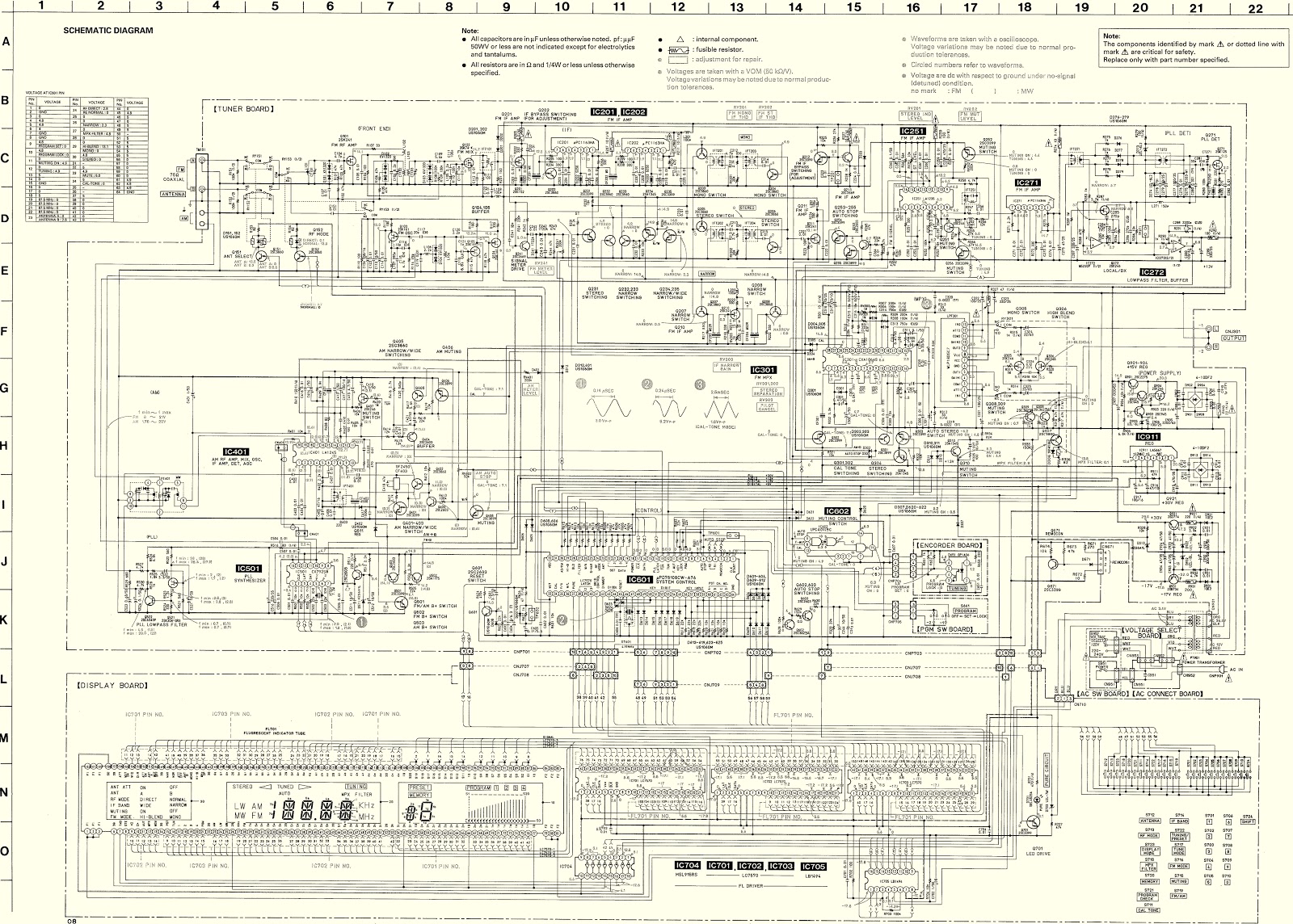 Schematic Diagrams: Sony ST S333ESG FM stereo FM/AM tuner ...