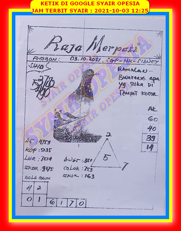 Prediksi Singapura 3 Oktober 2021 Prediksi Angka Main