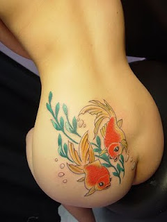 Mas Koki Fish Tattoo on sexy girls Butt