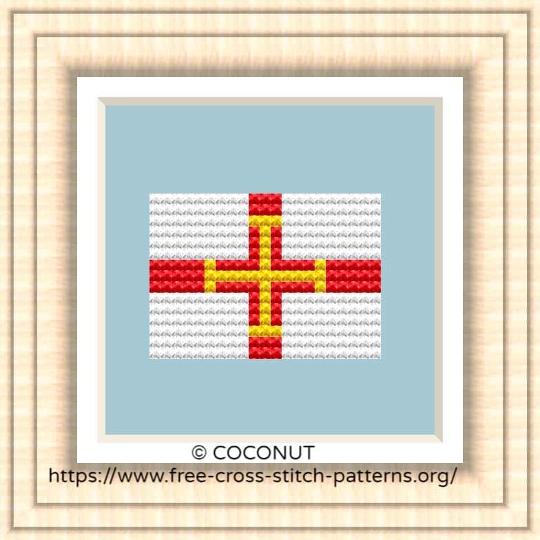 NATIONAL FLAG OF GUERNSEY CROSS STITCH CHART Free cross stitch pattern