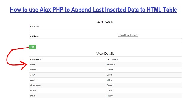 Take away snap promotion How to Append Database Rows to HTML Table using Ajax with PHP | Webslesson