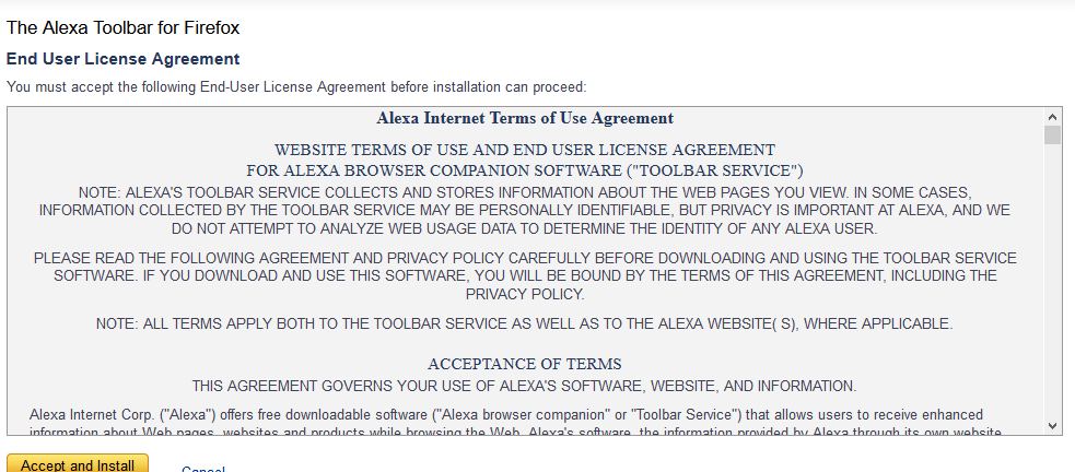 Terms of use agreement