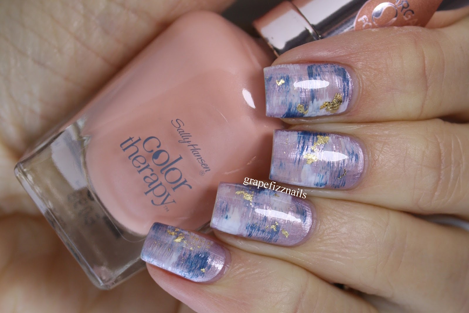 Grape Fizz Nails Dry Brush Mani, Sally Hansen