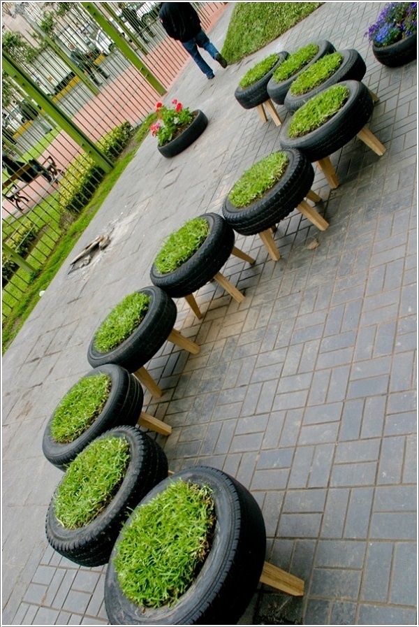 Trang trí sân vườn bằng Vỏ Lốp Xe oto Cũ Đã qua sử dụng - Vỏ Bánh Xe ...