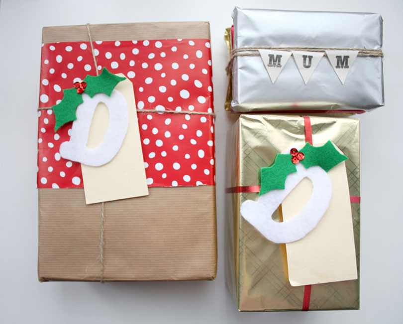 christmas diy custom gift wrapping and tag ideas