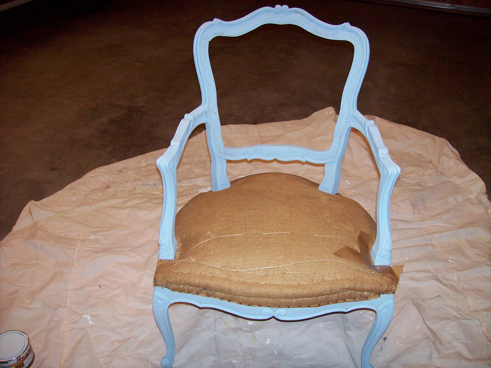 My Faux French Chateau Reupholstering and Painting a French Chair