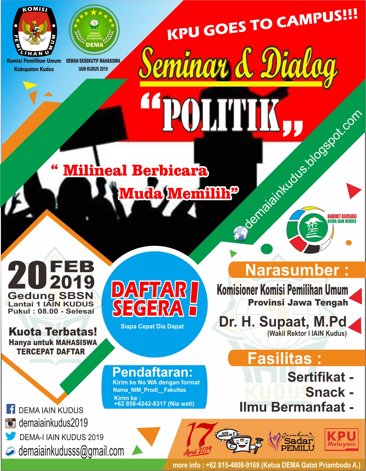 KARYA dan DESAIN GRAFIS  DESAIN KEREN  PAMFLET SEMINAR POLITIK..