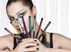 Bella Hadid poses with Diorshow On Stage Liner by Dior