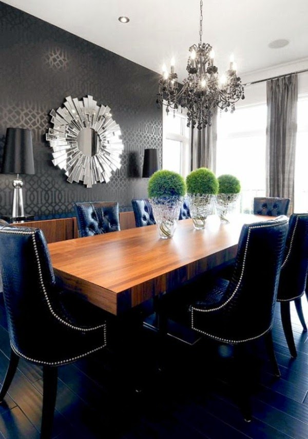 The black wallpaper in your home creates an artistic Interior
