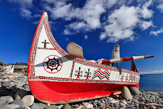 Hull decorations on fishing boat of Orchid Island