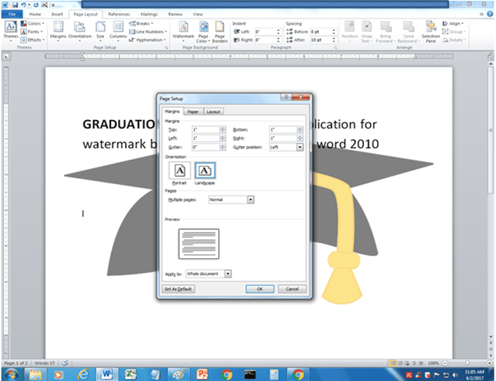 ms word page background
