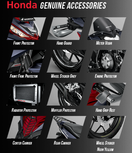 Ini dia daftar aksesoris resmi dari Honda Genuine Accessories untuk All New Supra GTR 150