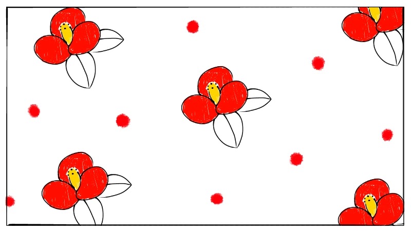 簡単な椿の花のイラストの描き方
