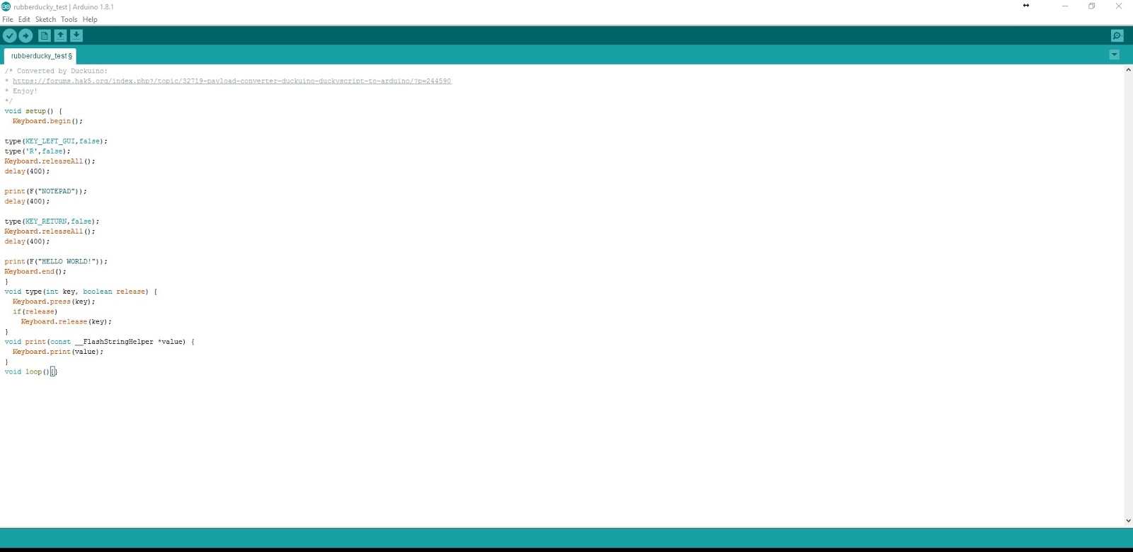 Github Mame82 Duck2spark Converter For Raw Rubberducky Payloads To Digispark Arduino Ide Sketch Source