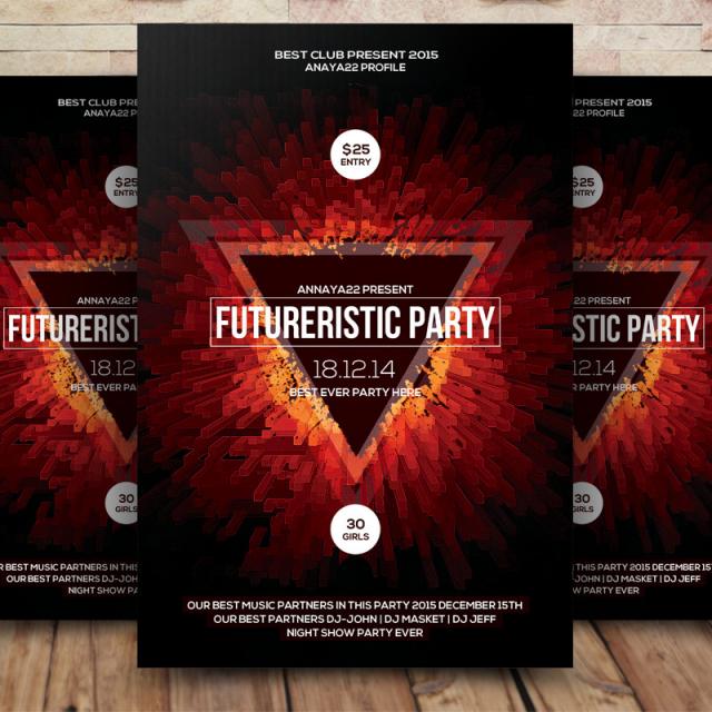 Hipster Party Flyers free vector & free psd