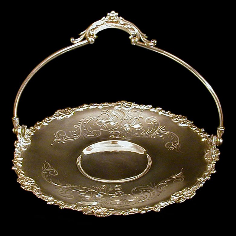 1850-1899 Silver Cake Basket Homan Company #1569