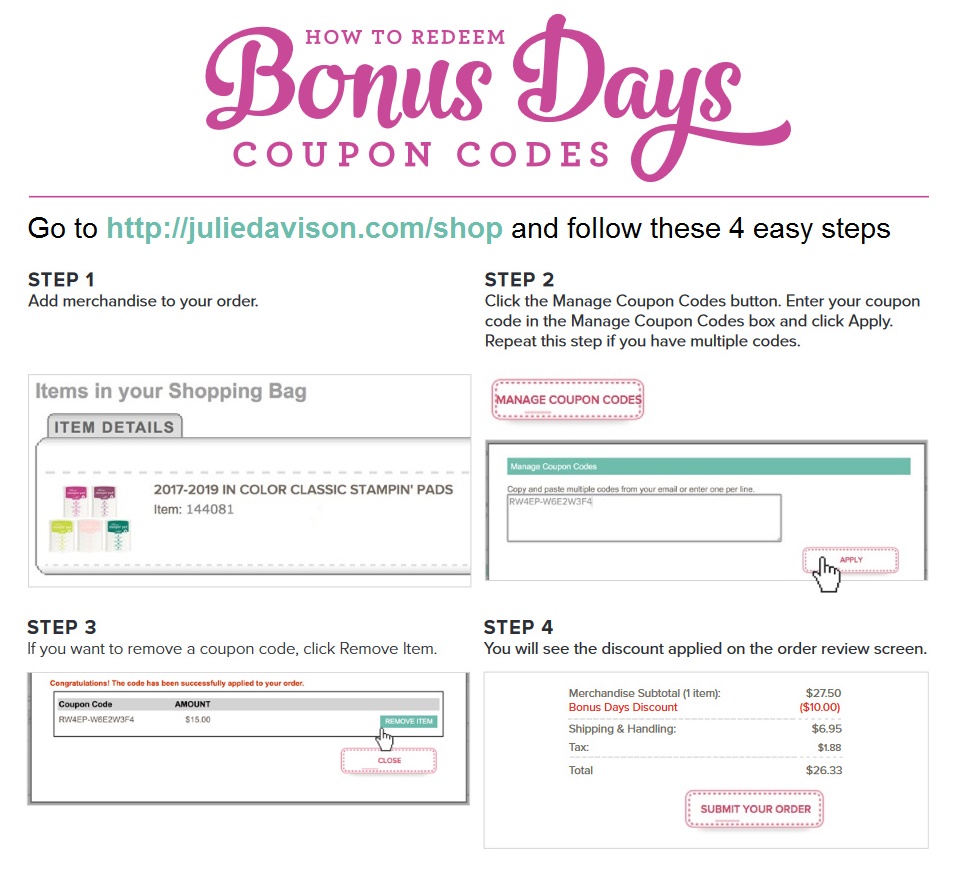 Stampin up coupon code