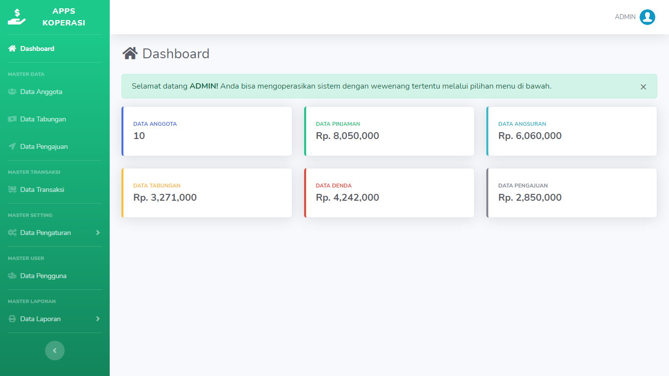 Aplikasi Manajemen Pengelolaan Simpan Pinjam Koperasi - SourceCodeKu.com