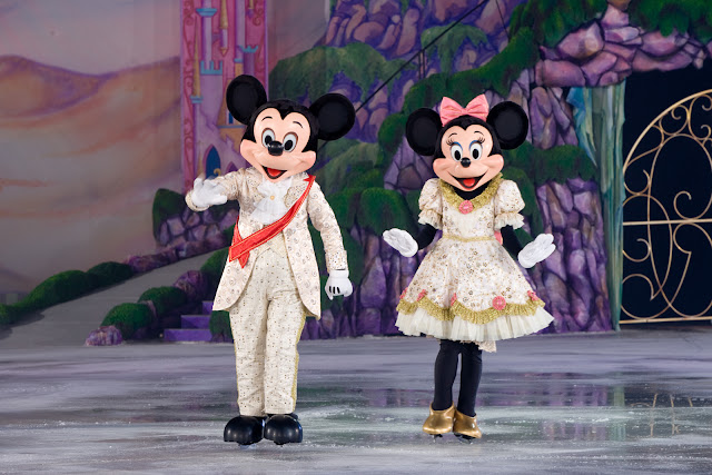 Minnie and Mickey Mouse on ice