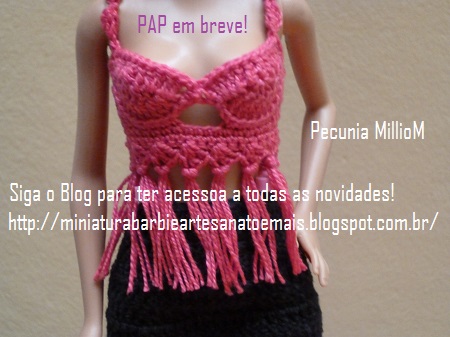 Crochê Barbie - Vestido Retrô de Crochê Para Barbie Por Pecunia Milliom 