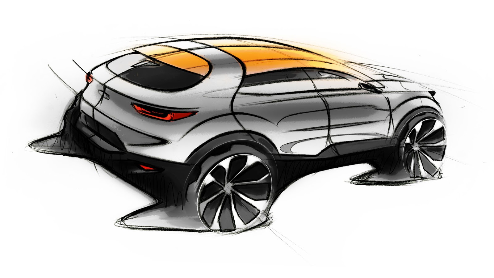 Kia Stonic - early styling sketch from above