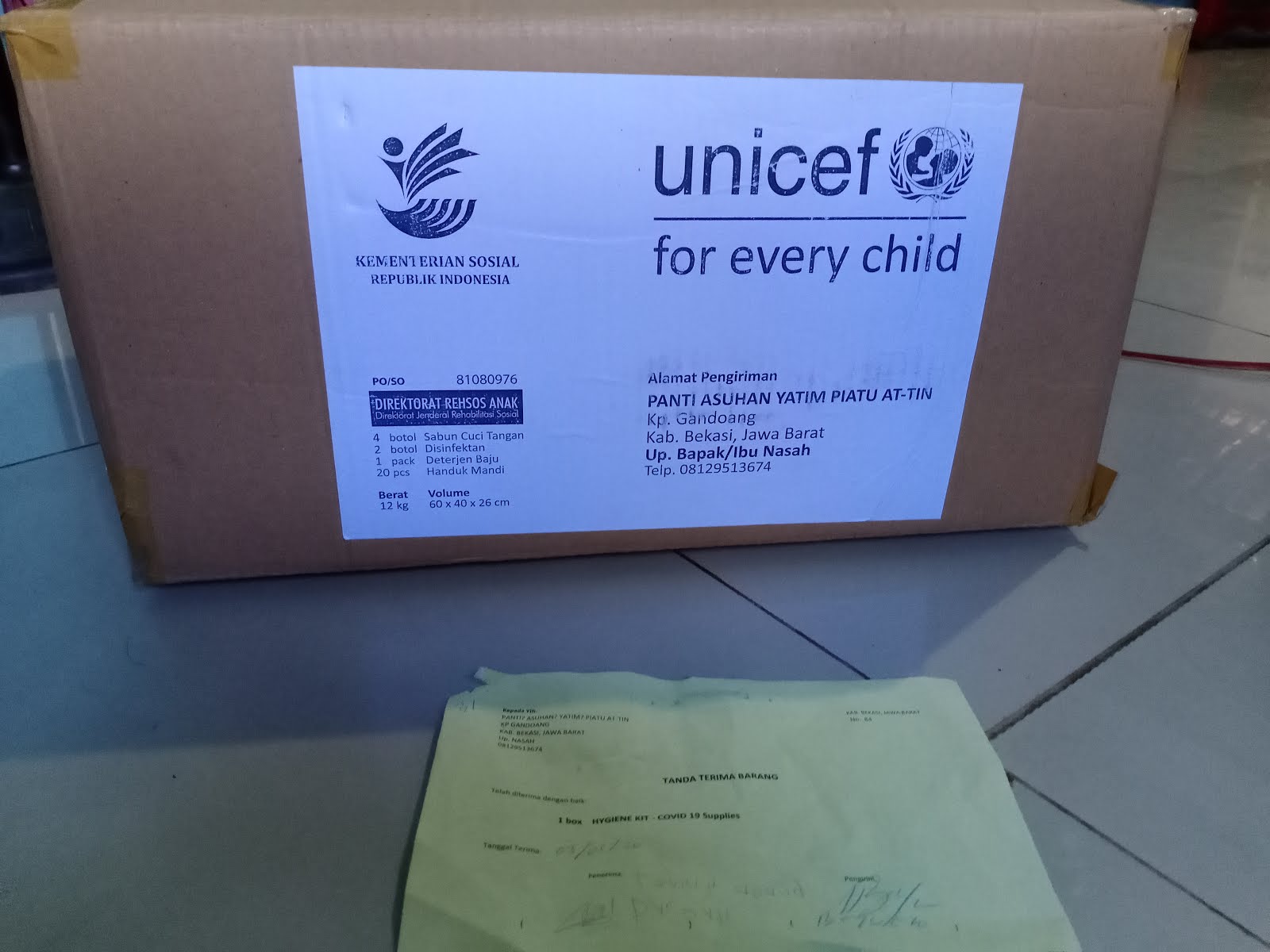 Kiriman dari Kemensos dan Unicef