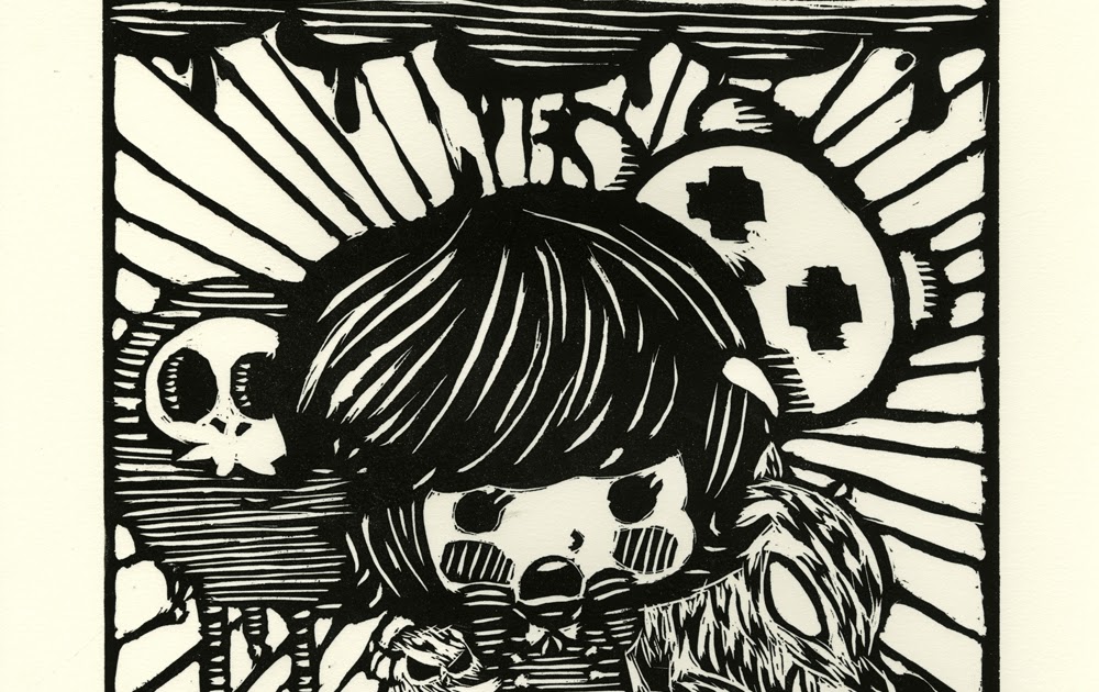 ♥♥♥: linoleum print 1