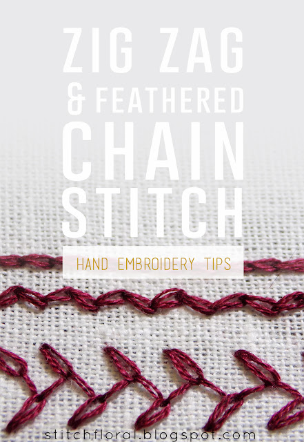 Zig zag chain stitch & Feathered chain stitch