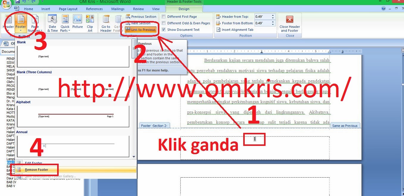 Cara Membuat Beda Nomor Halaman Di Word