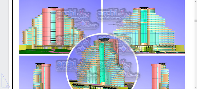 download-autocad-cad-dwg-file-Elevations-of-plant-Hotel-5-star-Model