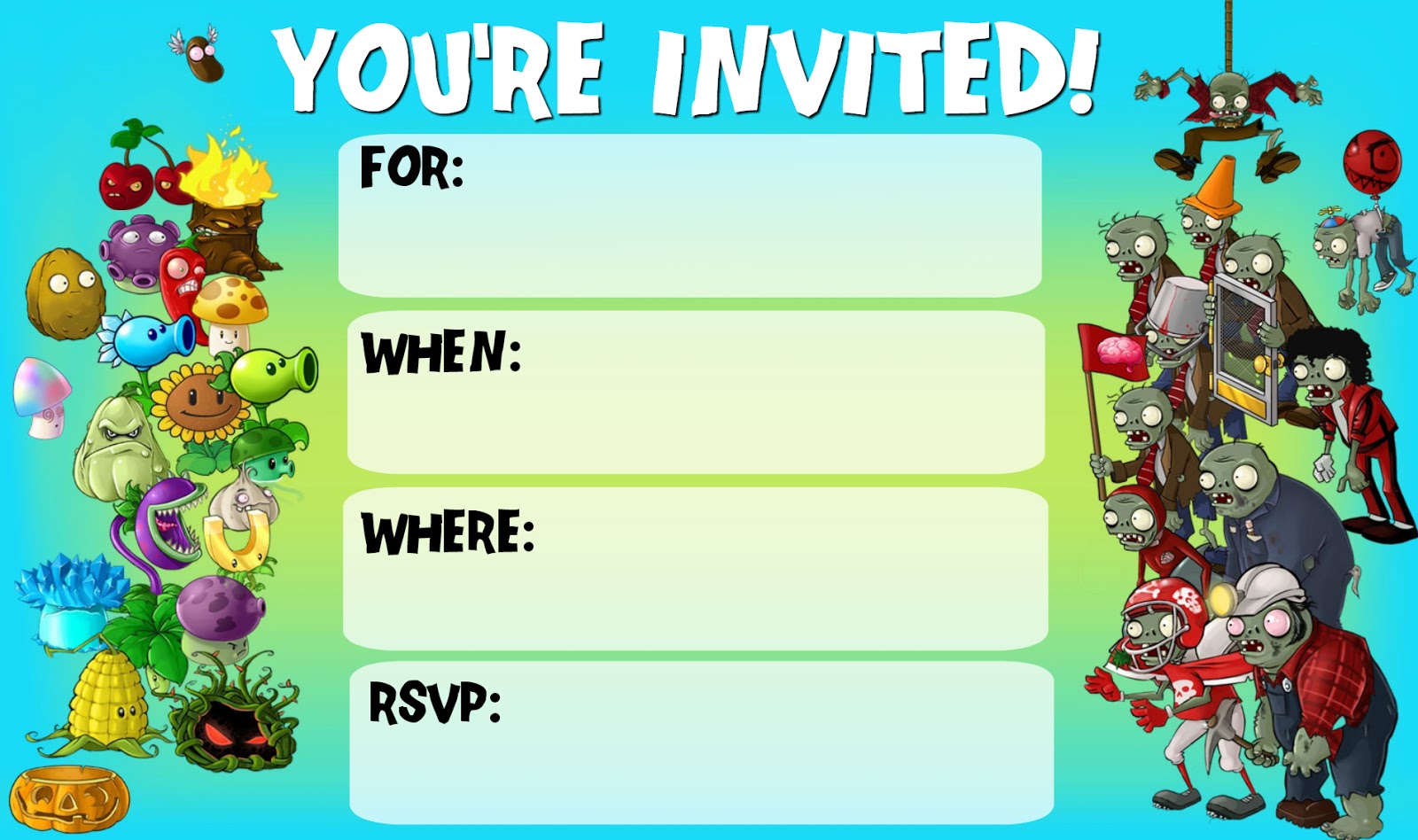 Musings Of An Average Mom Plants Vs Zombies Invitations