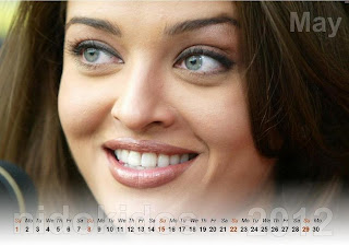 Aishwarya Rai Desktop Calendar 2012