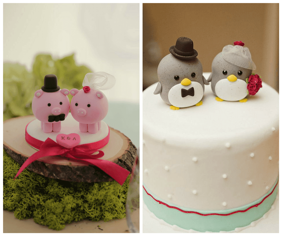 сладки фигурки за сватбената торта във формата на животинки