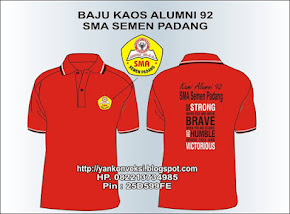 BAJU KAOS ALUMNI SMA SEMEN 92 BAHAN DASAR KAOS POLO PE DI PESAN 25 HELAI DI SABLON 2 TEMPAT HARGA @