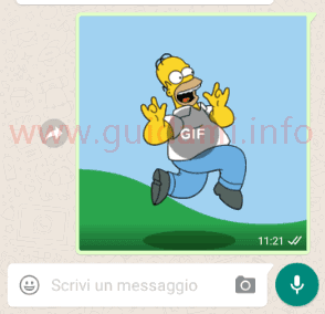 WhatsApp GIF ricevuta o inviata