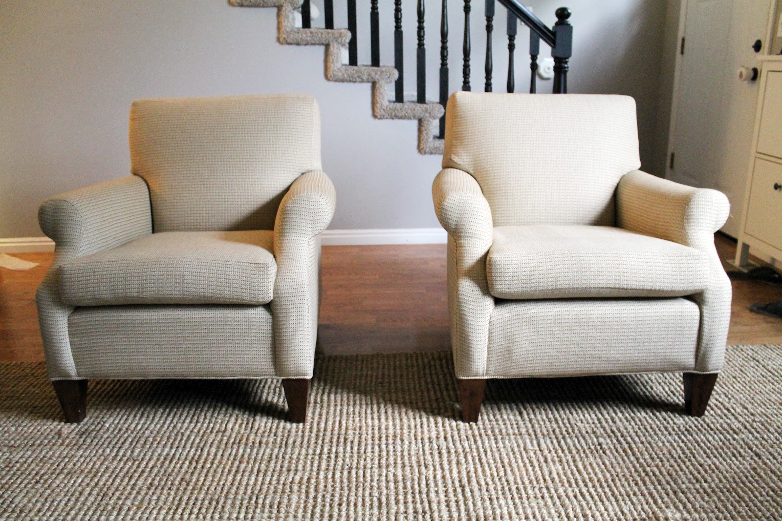 armchairs with matching living room tables