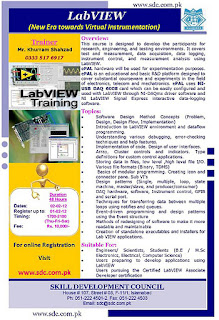 4th Batch of LabVIEW training, Skill Development Council trainings, Trainings in Islamabad, SDC Trainings, 