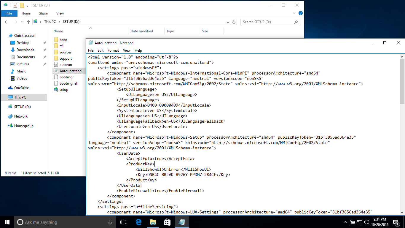 Cách tạo một tập tin trả lời Autounattend.xml để triển khai cài đặt