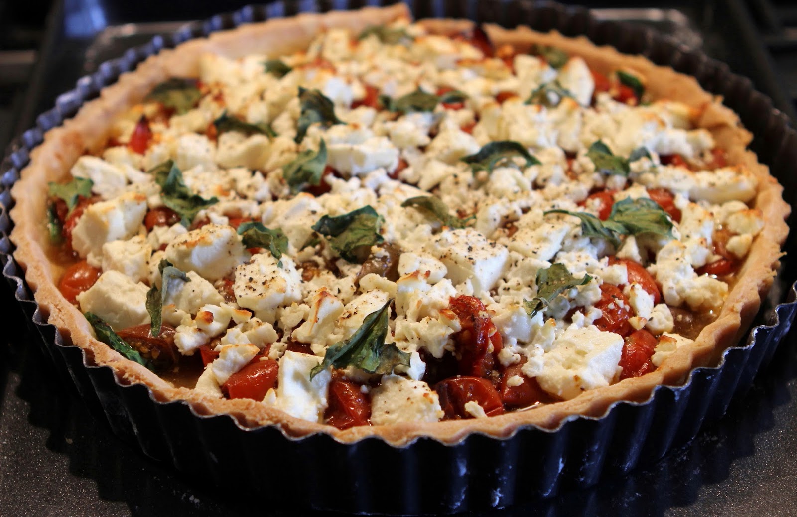Gluten Free Alchemist Roast Tomato, Feta, Mozzarella, Spinach & Basil Tart