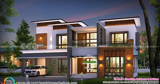 5 bedroom 3600 square feet modern contemporary house - Kerala home
