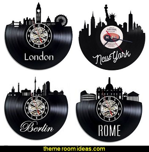 CITY THEMED vinyl record wall clocks travel theme decorating ideas - global decor - world travel decorating - around the world theme decorating - London underground - postcard decor - world globe Travel theme bedrooms - Paris - Rome - Moscow - New York travel the globe - Vintage style travel theme decorating decor - Paris themed bedrooms - Paris themed decor - kids world travels travel theme decorating ideas - global decor - world travel decorating - around the world theme decorating - London underground - postcard decor - world globe Travel theme bedrooms - Paris - Rome - Moscow - New York travel the globe - Vintage style travel theme decorating decor - Paris themed bedrooms - Paris themed decor - kids world travels