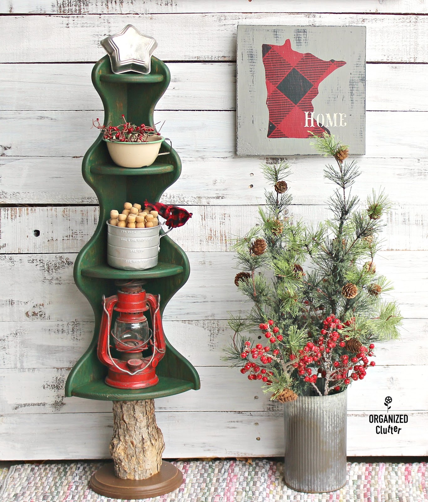 Wooden Corner Shelf RePurposed As A Christmas Tree Organized Clutter