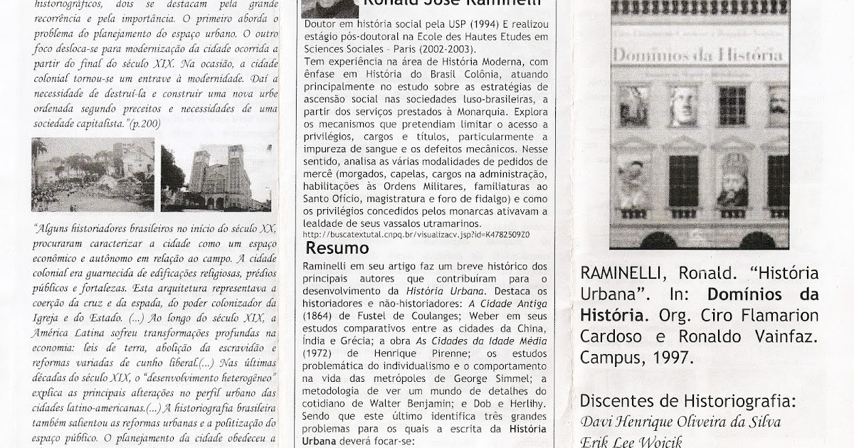 Família Löhnhoff: Folder: História Urbana por Ronald José