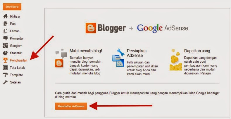 cara daftar adsense