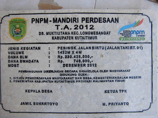 Produk Grafir Prasasti Marmer PNPM Kabupaten Kutai Timur