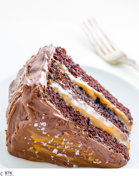 Salted Caramel Chocolate Cake #dessert #cake