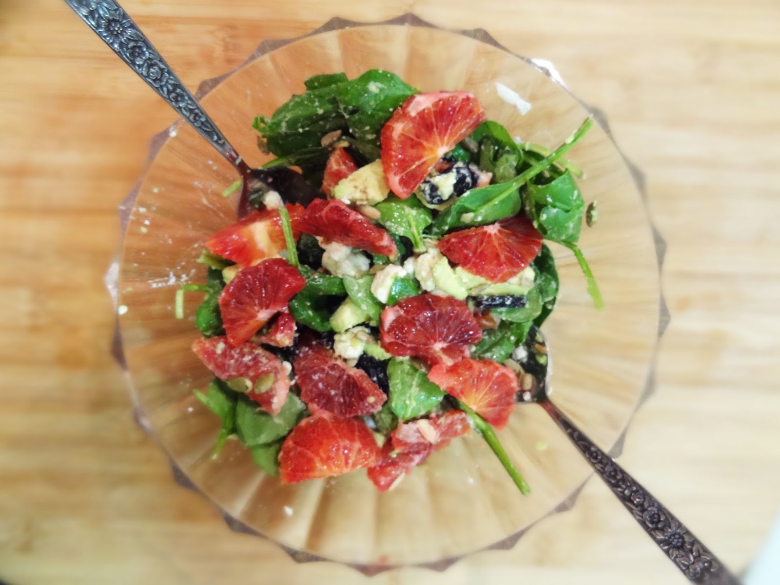 bored doe... Spinach Feta Blood Orange Salad