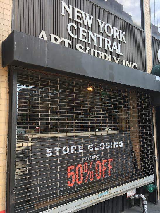 EV Grieve Sept. 2 is the last day for New York Central Art Supply