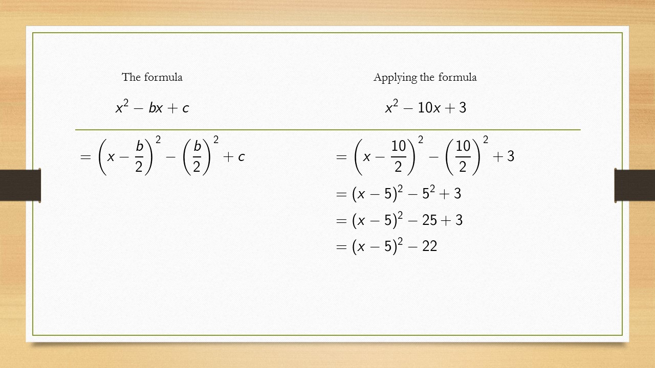 How to complete the square